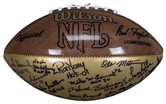 Football Hall of Famers Multi Signed Wilson Football With 13 Signatures (PSA/DNA)